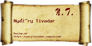 Nyáry Tivadar névjegykártya
