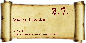 Nyáry Tivadar névjegykártya